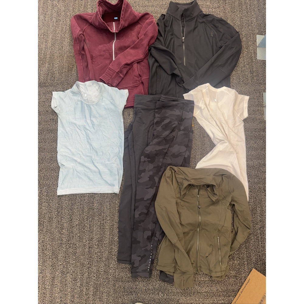 7 Piece Women Lululemon Clothing Bundle Mixed Size Athletic Activewear Yoga